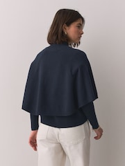 Navy Blue Knitted Mock Layer Jumper - Image 3 of 7