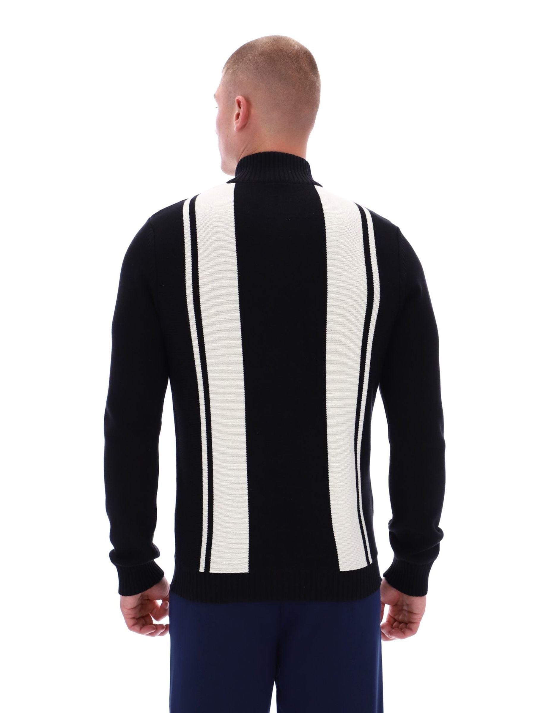 Buy Sergio Tacchini Black Young Line Quarter Zip Knit Sweatshirt