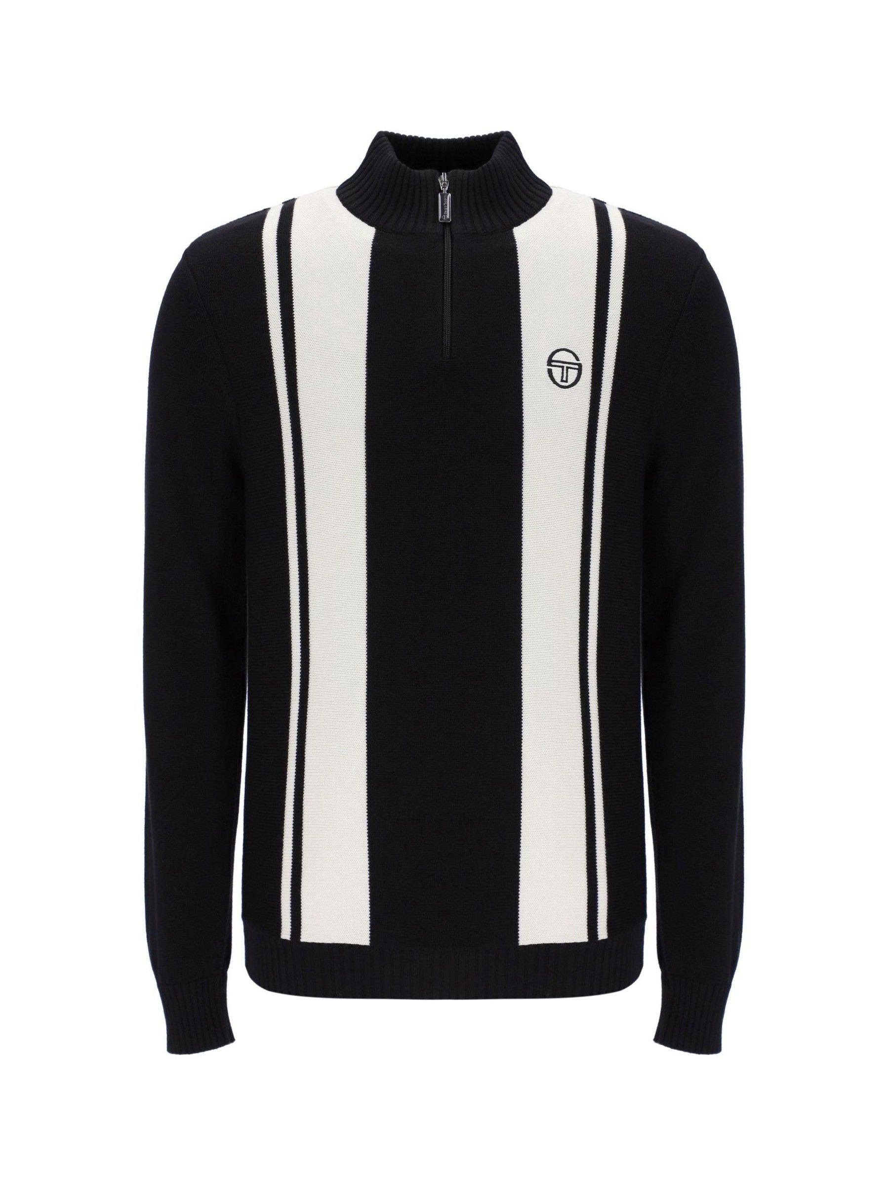 Buy Sergio Tacchini Black Young Line Quarter Zip Knit Sweatshirt