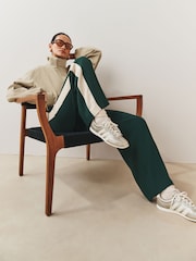 Green Side Stripe Wide Leg Tailored Trousers - Image 4 of 9