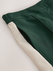 Green Side Stripe Wide Leg Tailored Trousers - Image 8 of 9