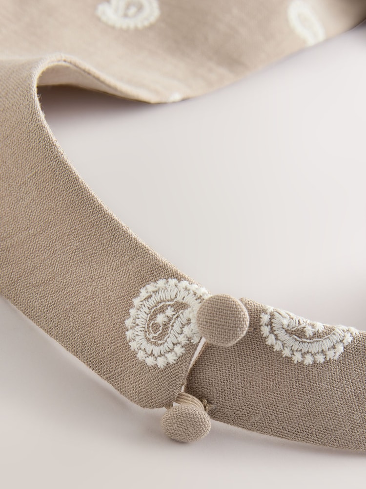 Stone/Neutral Embroidered Halter Neck Waistcoat - Image 9 of 9 Stone/Neutral Embroidered Halter Neck Waistcoat - Image 9 of 9