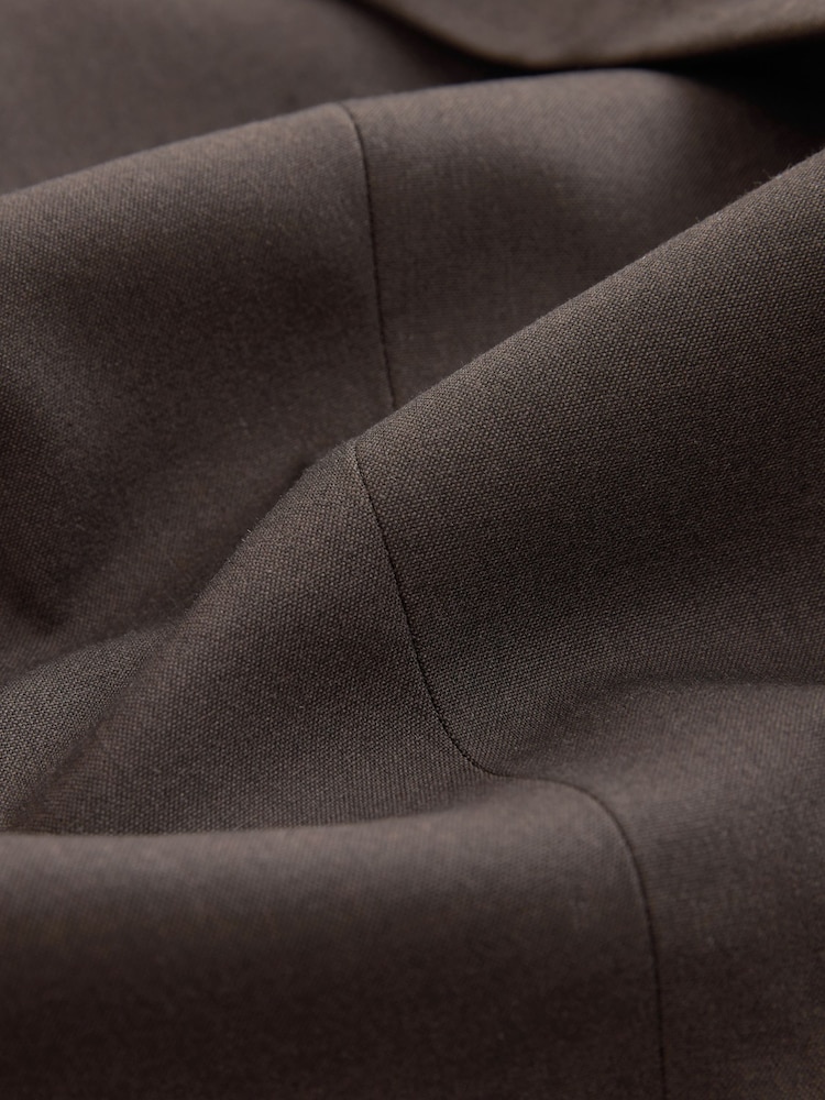 Marrón chocolate - Blazer de lana de botonadura sencilla y sastre - Imagen 7 de 7