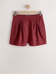 Rust Brown Linen Rich Shorts - Image 5 of 7