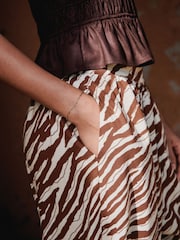 Brown/Neutral Zebra Balloon Trousers with Linen - Image 6 of 9