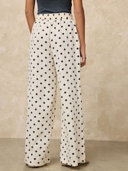 Ağ/Qara Ləkə - Geniş Ayaqlı Dartılan Şalvar - 8şəkildən 4 şəkil