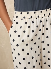 Ağ/Qara Ləkə - Geniş Ayaqlı Dartılan Şalvar - 8şəkildən 5 şəkil