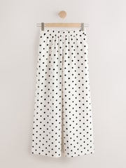 Ağ/Qara Ləkə - Geniş Ayaqlı Dartılan Şalvar - 8şəkildən 6 şəkil