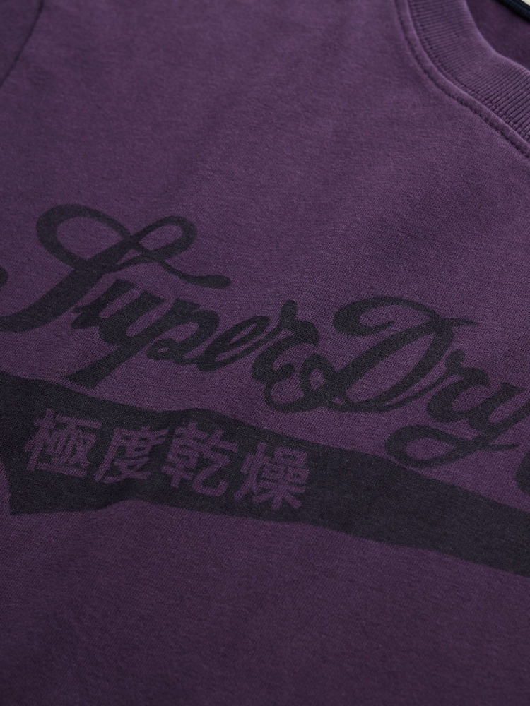 Superdry Purple Heritage Brand Relaxed T-Shirt - Image 7 of 7 Superdry Purple Heritage Brand Relaxed T-Shirt - Image 7 of 7