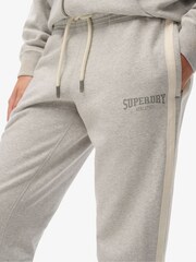 Superdry Grey Athletic Stripe Flare Joggers - Image 6 of 8