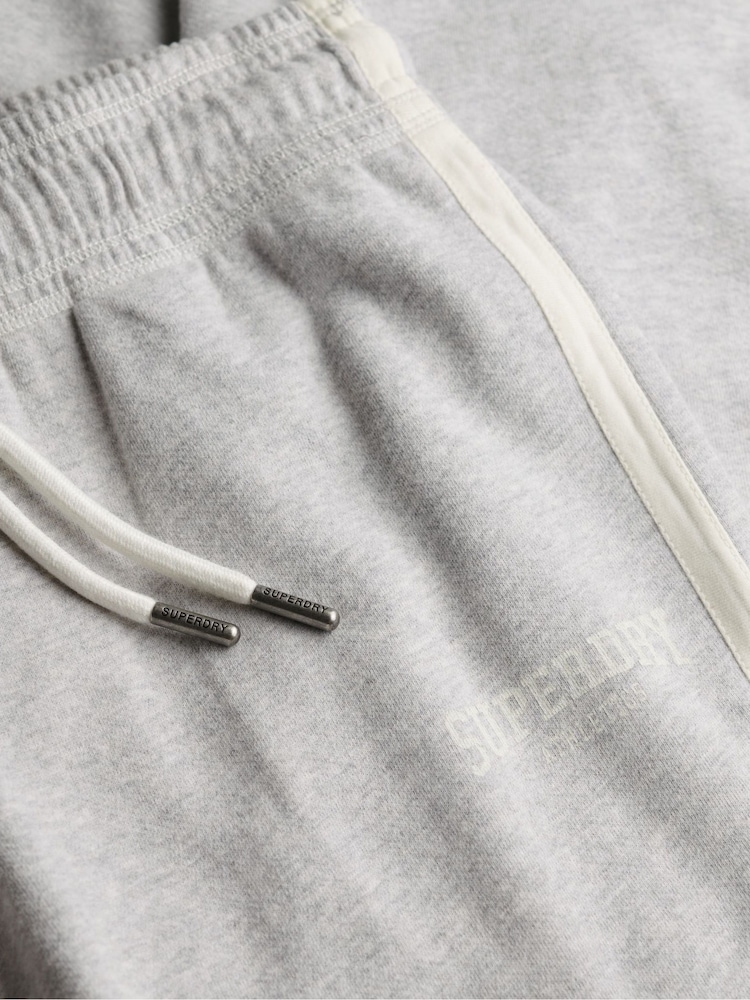Superdry Grey Athletic Stripe Flare Joggers - Image 8 of 8