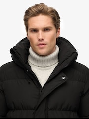 Superdry Black Hooded Five Baffle Sports Puffer Jacket - Image 6 of 9