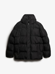 Superdry Black Hooded Five Baffle Sports Puffer Jacket - Image 8 of 9