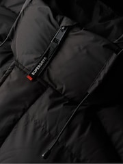 Superdry Black Hooded Five Baffle Sports Puffer Jacket - Image 9 of 9
