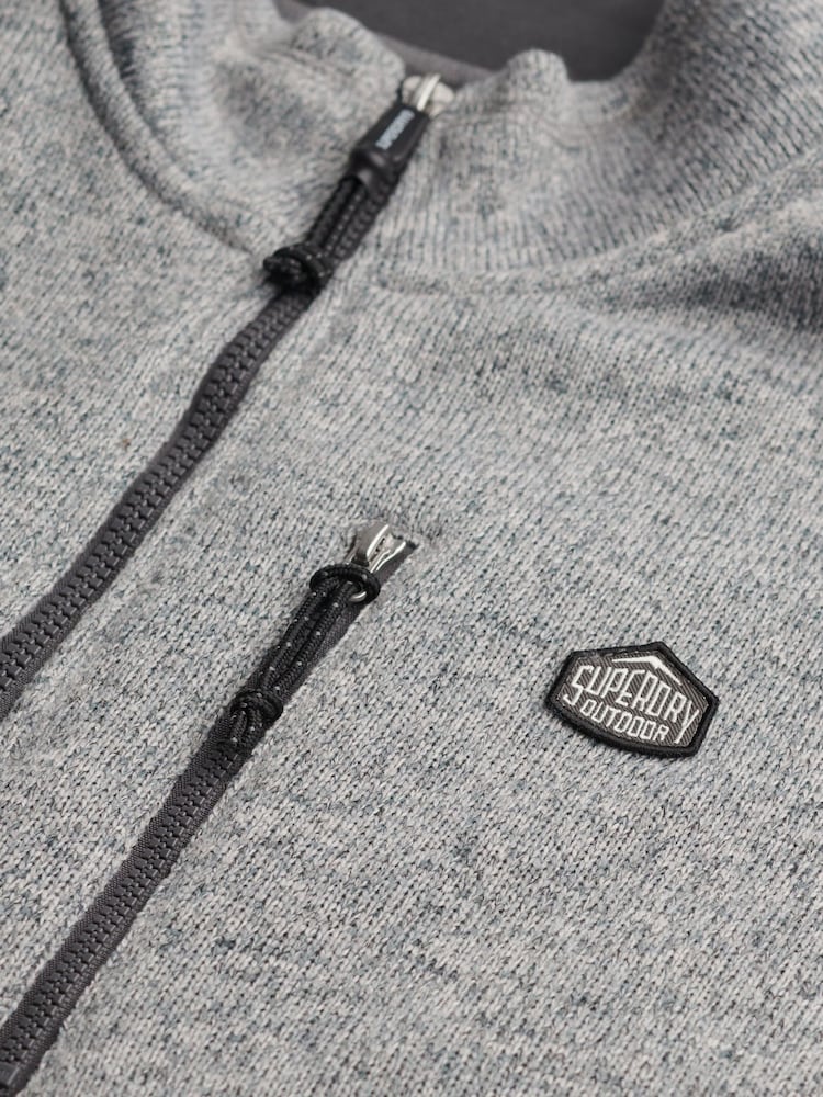 Superdry Grey Storm Fleece Half Zip Jumper - Image 8 of 8 Superdry Grey Storm Fleece Half Zip Jumper - Image 8 of 8