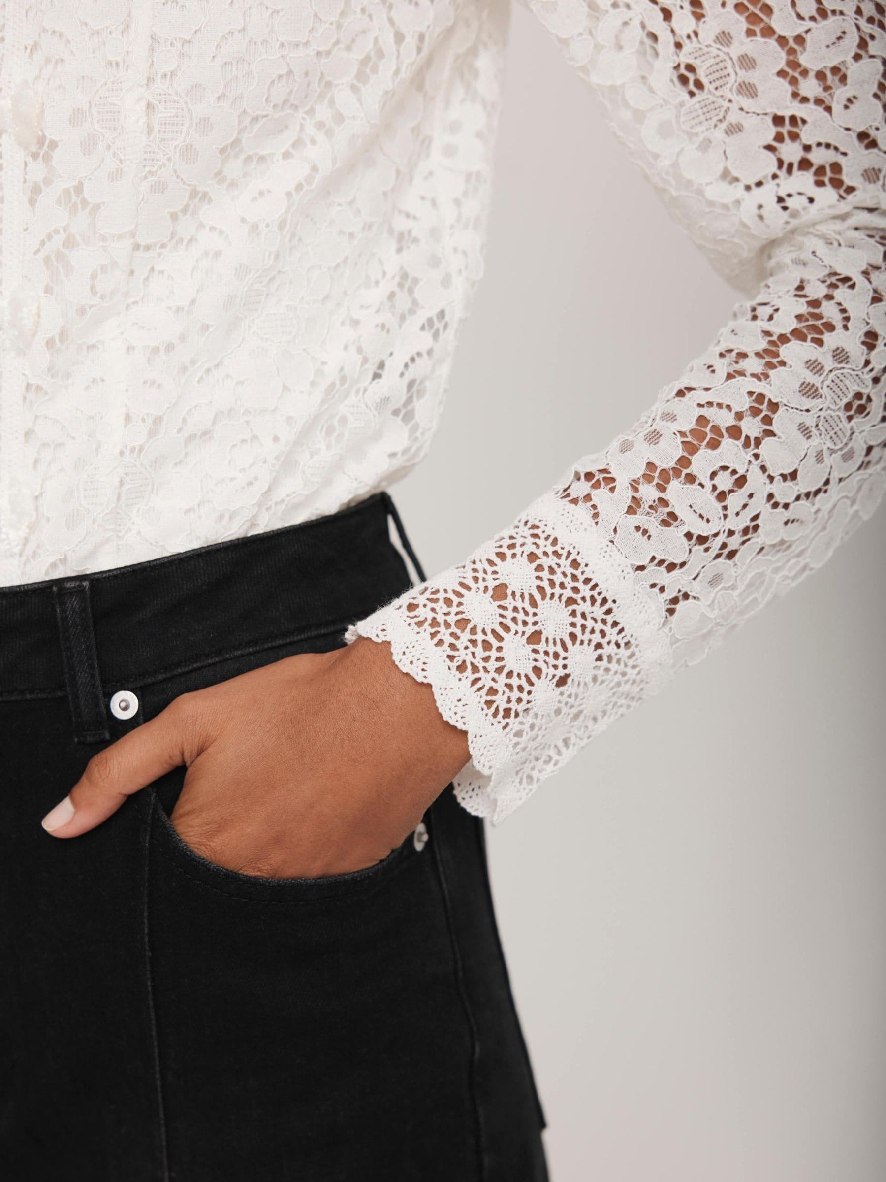 Buy Mint Velvet White Lace Scallop Trim Top from Next USA