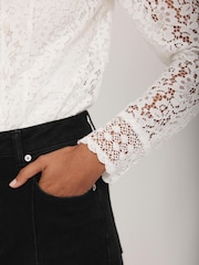 Mint Velvet White Lace Scallop Trim Top - Image 6 of 8