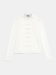 Mint Velvet White Lace Scallop Trim Top - Image 7 of 8