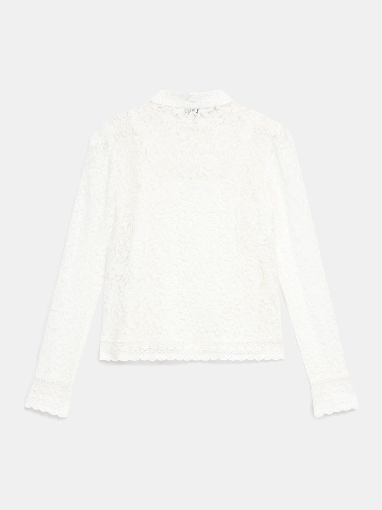 Mint Velvet White Lace Scallop Trim Top - Image 8 of 8
