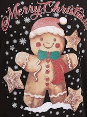 Yours Curve Black Gingerbread Man Novelty Jumper - Image 4 of 5