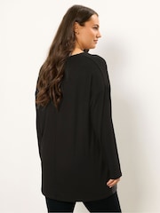 Yours Curve Black Leopard PU Block Jumper - Image 3 of 5