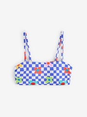 Eleanor Bowmer Blue Check Reversible Bandeau Bikini Top - Image 6 of 8