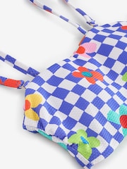 Eleanor Bowmer Blue Check Reversible Bandeau Bikini Top - Image 7 of 8