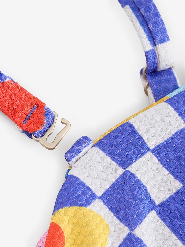 Eleanor Bowmer Blue Check Reversible Bandeau Bikini Top - Image 8 of 8 Eleanor Bowmer Blue Check Reversible Bandeau Bikini Top - Image 8 of 8