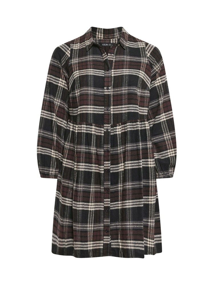 Yours Curve Black Check Shirt Dress - Image 5 of 5 Yours Curve Black Check Shirt Dress - Image 5 of 5