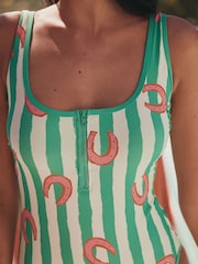 Eleanor Bowmer Green Horseshoe Zip Tummy Control Swimsuit - Image 4 of 4