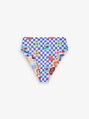 Eleanor Bowmer Blue Check Reversible High Waist Tummy Control Briefs - Image 5 of 7