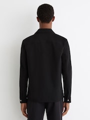 Reiss Black Ascend Technical Zip-Through Overshirt - Image 4 of 5