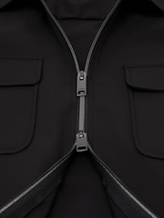 Reiss Black Ascend Technical Zip-Through Overshirt - Image 5 of 5