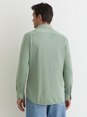 Reiss Green Davaro Stretch-Modal Cutaway-Collar Shirt Regular-Fit - Image 5 of 6