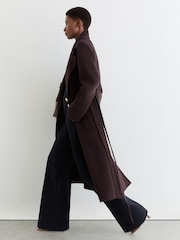 Reiss Navy Carley Wide-Leg Button-Detail Trousers - Image 5 of 8