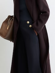 Reiss Navy Carley Wide-Leg Button-Detail Trousers - Image 6 of 8