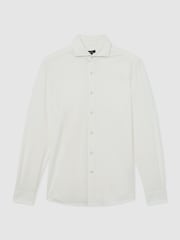 Reiss White Davaro Stretch-Modal Cutaway-Collar Shirt Regular-Fit - Image 2 of 6