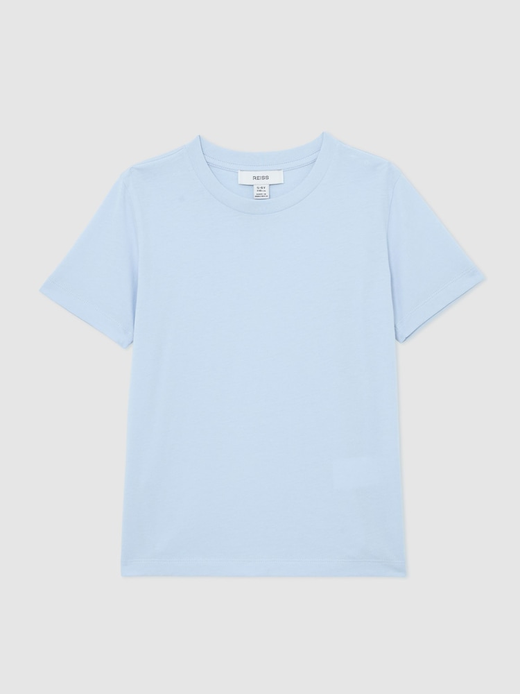 Moale Albastru - Tricou Reiss Bless din bumbac cu guler rotund - Imaginea 2 din 5