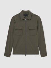 Reiss Green Ascend Technical Zip-Through Overshirt - Image 2 of 6