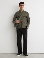 Reiss Green Ascend Technical Zip-Through Overshirt - Image 3 of 6