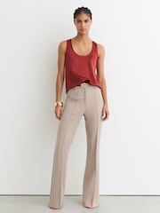 Reiss Rose Red Ruby Silk-Front Cami Top - Image 3 of 6