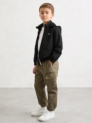 Reiss Black Ash Zip-Through Hooded Logo Jacket - Image 3 of 4