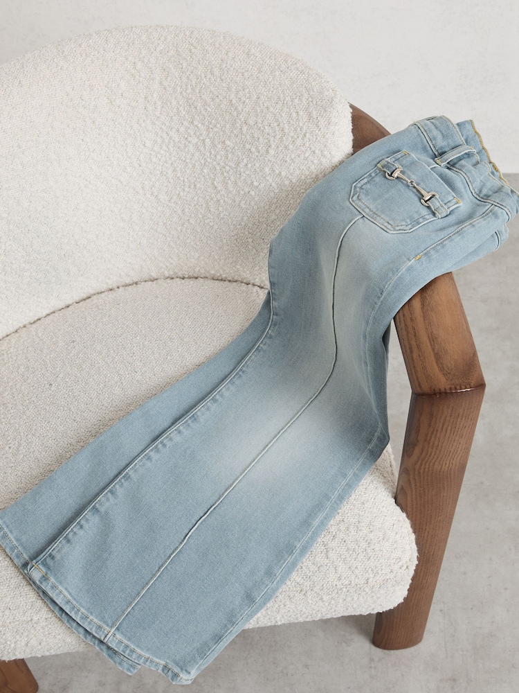 Reiss Sara Flared Horsebit-Detail Jeans - Imaginea 3 din 3