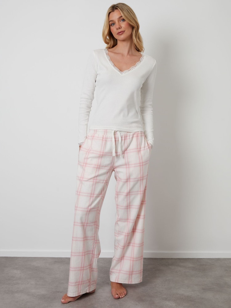 Threadbare Pink Petite Cotton Long Sleeve Pyjamas Set - Image 1 of 4