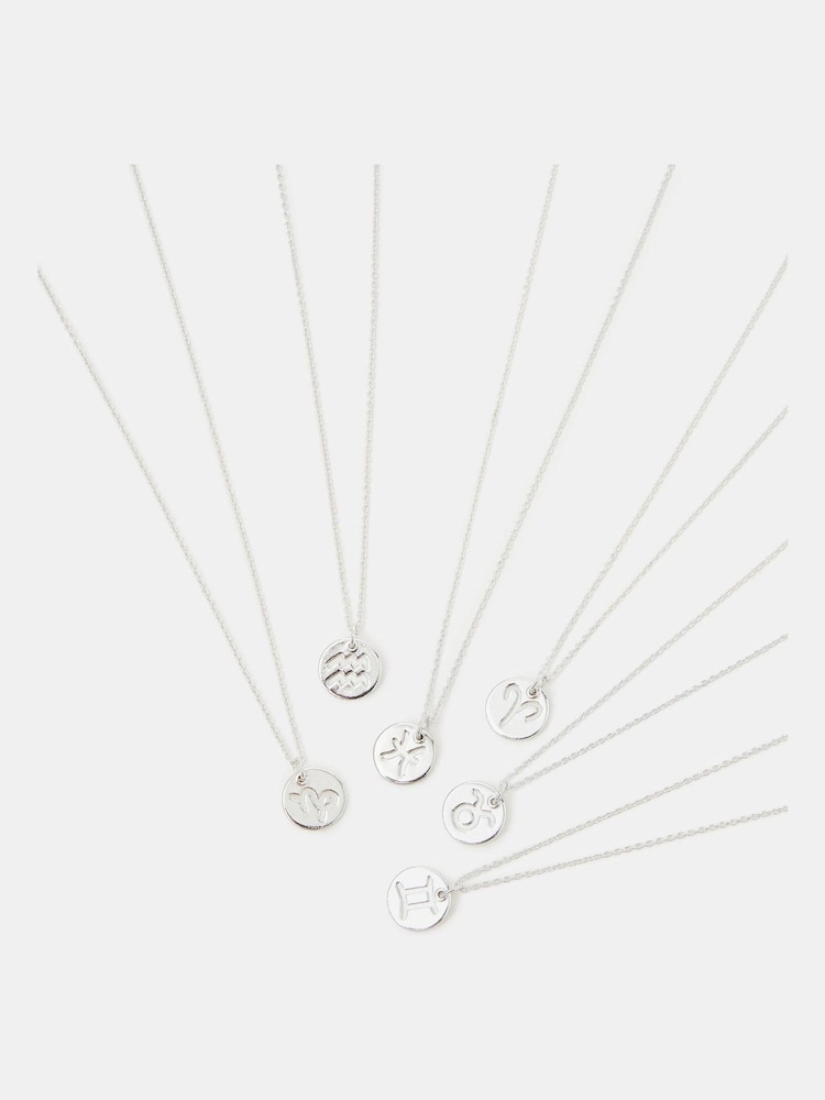 Accessorize Silver Tone Sterling Zodiac Pendant Necklace - Image 2 of 3