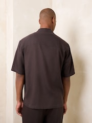 Brown Lyocell Blend Short Sleeve Shirt - Image 3 of 8