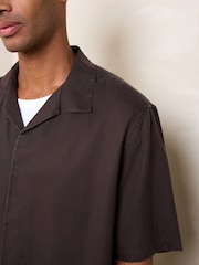 Brown Lyocell Blend Short Sleeve Shirt - Image 5 of 8