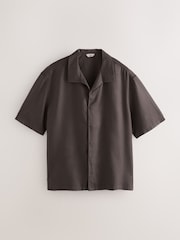 Brown Lyocell Blend Short Sleeve Shirt - Image 6 of 8