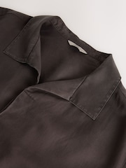 Brown Lyocell Blend Short Sleeve Shirt - Image 7 of 8