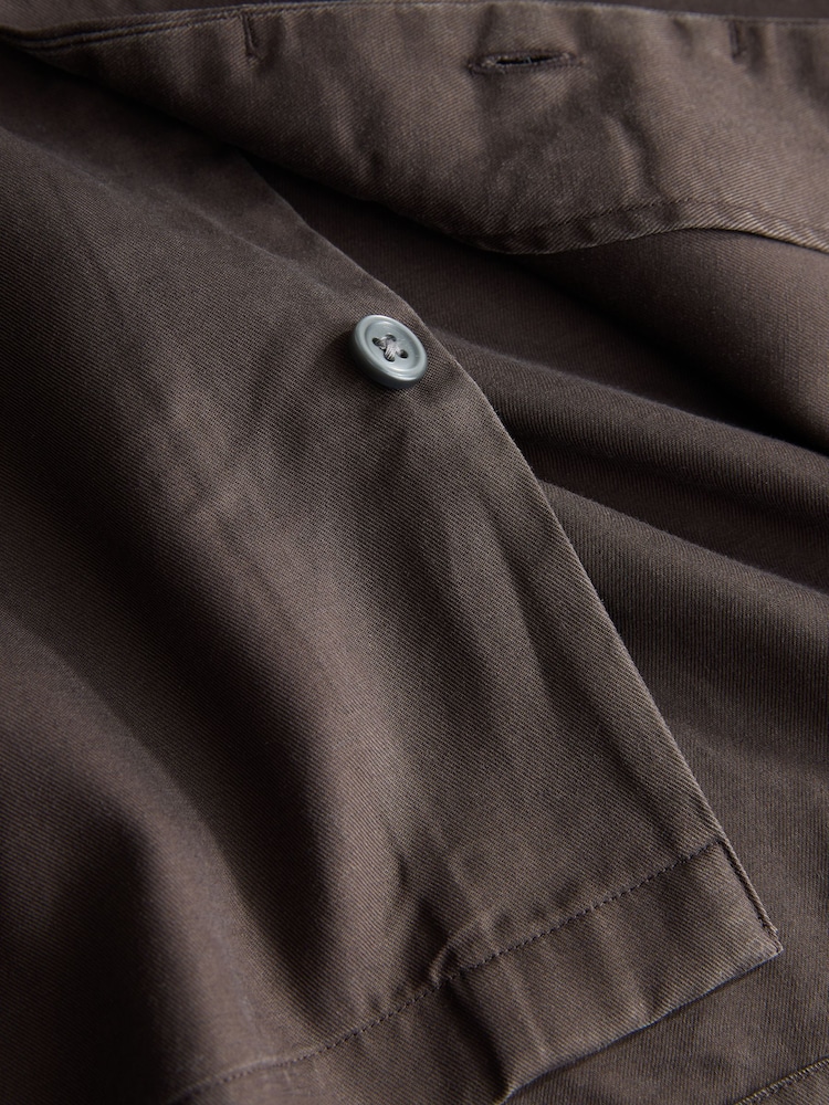 Brown Lyocell Blend Short Sleeve Shirt - Image 8 of 8
